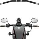 Alpha Rider Motorcycle Handlebars - 1 inch Drag Style Steel Handlebars Drag Bar Dimpled for Harley Sportster 883 1200 Nightster 07-later XL