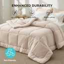 Bedsure Comforter Duvet Insert - Quilted Comforters Full Size, All Season Duvet, GentleSoft Down Alternative Bedding, with 8 Tabs, Gifts for Women/Men, Beige, Full 86 x 82 Inches