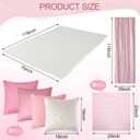 118 x 71" Extra Large Outdoor White Picnic Blankets with Pink Tulle Table Runner Cheesecloth Napkins Plush Throw Pillow Covers Oversize Beach Blanket Essentials for Wedding Picnic Camp(Classic,18)