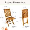 StrongTek Pre-Oiled Teak Folding Chair, Space-Saving Design with No Assembly Needed, Ergonomic Slatted Seat for Comfort, Perfect for Patios, Gardens, Balconies, and Camping, 16.5 inches x 15 inches x 36.2 inches