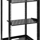 20U Server Rack w/ 2 Racks, Versatile Open Frame IT Rack - Wall-Mount, Rotate and Push w/Ease, AV Rack w/Top & Bottom Panels, Hook and Loop Straps for 19" Stereo/Data/IT/Computer Equipment