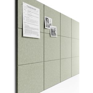 Bumusty Large Cork Board 48" x 36" Alternative - 12 Pack Felt Wall Tiles with 70 Safe Removable Adhesive Tabs, 30 Pushpins, Cork Boards for Walls Pin Board Bulletin Board Office Decor (Sage)