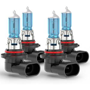 Upgraded Halogen Headlight Bulbs For Toyota Sienna 2004 2005 2006 2007 2008 2009 2010, 9005 9006 High Low Beam Headlamp Lights, 6000K White, 300% Brightness, Plug n Play, 4-Pack