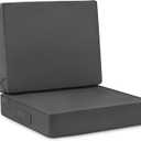 Favoyard Deep Seat Patio Cushion Set 24 x 24 Inch Waterproof Outdoor Chair Cushions for Patio Furniture with Fade Resistant and Removable Cover with Handle & Adjustable Straps for Patio, Yard, Garden (Dark Grey)