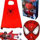 Ajmqs Kids Superhero Capes and LED Masks - Superhero Toys and Costume- Hero Launcher Wrist Toy Set Web Launcher Role Play Toy
