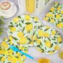 96 Pcs Lemon Party Decorations Summer Lemon Birthday Party Supplies Plates Napkins and Forks for Yellow Lemon Baby Shower Bridal Shower Serves 24