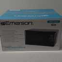 Emerson MW7302B Compact Countertop Microwave Oven with Touch Control, LED Display, 700W, 10 Power Levels, 6 Auto Menus, Glass Turntable and Child Safe Lock, 0.7 Cu., Ft. Black