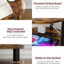 XBurmo Small Round End Table - 3 Tier Design Accent Table, Narrow Side or Bedside Stand, Industrial Vintage Table for Small Spaces, Built-in USB Ports and Power Outlet, Rustic Brown