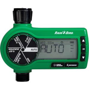 Rain Bird 1ZEHTMR Professional Grade Electronic Digital Hose End Timer/Controller, One Zone/Station, Battery Operated, Digital with Plastic Inlet/Outlet