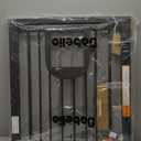 Babelio Upgraded Baby Gate with Cat Door, 29-43" Auto Close Durable Dog Gate for Stairs, Doorways and House, Easy Walk Thru Safety Gate with Pet Door Includes 4 Wall Cups, Black (29-43" Wide, 30" Tall)