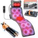 Powermat Full Body Massage Mat with Heat - Shiatsu Back Massager Pad for Bed, Chair & Recliner - Electric Vibrating Heating Pad - Whole Body Massager Mat for Pain Relief - Massage Mattress by Powerfit