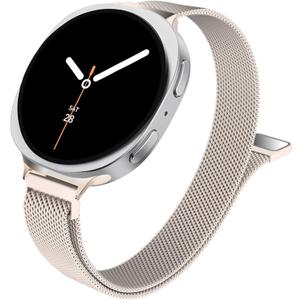Slim Metal Band Compatible with Samsung Galaxy Watch 8 40mm 44mm/Galaxy Watch 8 Classic 46mm,Mesh Magnetic Stainless Steel Strap Milanese Loop Wristband Women Men