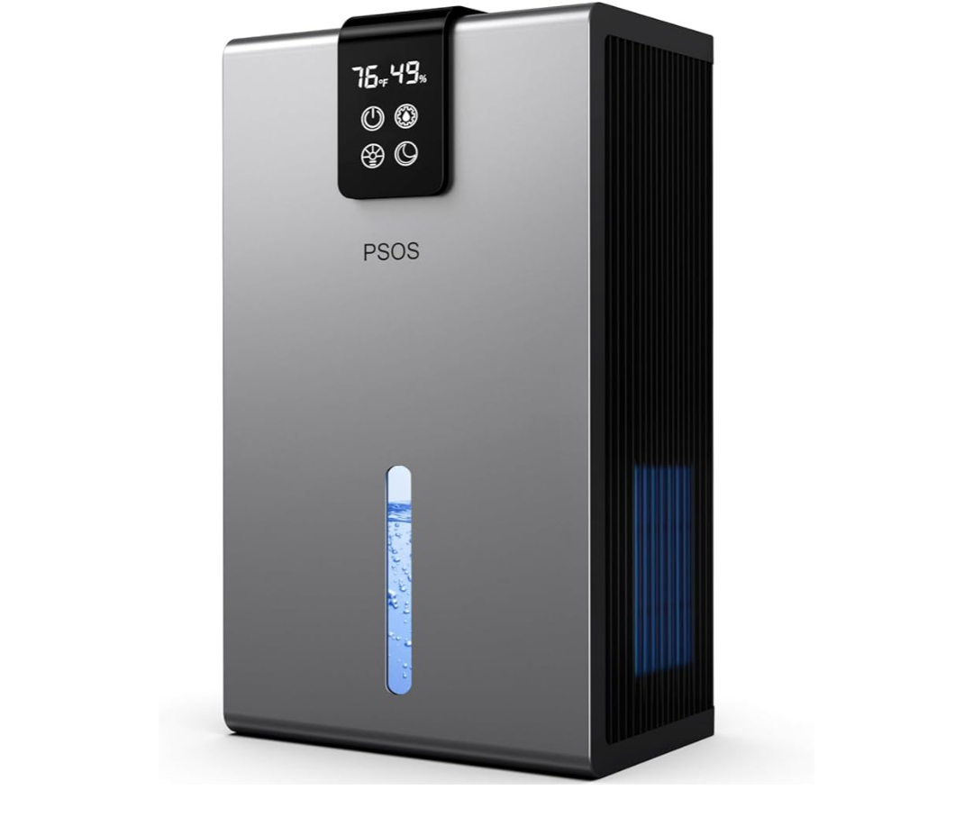 PSOS Dehumidifier, 98 OZ Tank Capacity, Dehumidifiers with Auto Shut Off, Quiet Operation,Portable Dehumidifier for Home, Basement, Bedroom, 890 sq.ft Coverage Area