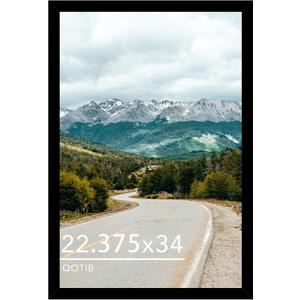 Wood 22.375x34 Picture Frame Puzzle Frame Black for Wall Hanging, 22.375 x 34 Frame Poster Photo Frame for Wall Horizontally or Vertically, Black, 1 Pack