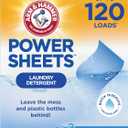ARM & HAMMER Power Sheets Laundry Detergent, Fresh Breeze Scent, Dissolves in All Wash Temps, Lightweight and Travel-Ready, 60ct, Up to 120 Small Loads