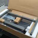 Vaunn Medical Pneumatic Adjustable Overbed Bedside Table with Wheels (Hospital and Home Use) (Black)