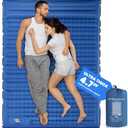 Double Sleeping Pad, 4.7“ Ultra-Thick Camping Mattress 2 Person for Backpacking, Hiking(Blue)