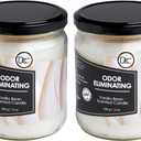 Vanilla Two Pack Odor Eliminating Highly Fragranced Candle - Eliminates 95% of Pet, Smoke, Food, and Other Smells Quickly - Up to 80 Hour Burn time - 12 Ounce Premium Soy Blend, 3.5 inches x 4 inches