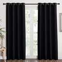 NICETOWN Black Out Curtain for Bedroom 84 inches Long - Thermal Insulated Modern Blackout Window Treatment Soundproof Drape for Bedroom/Living Room, W52 x L84 Inch, 8 Grommets Top, 1 Piece