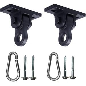 Heavy Duty Black Swing Hangers Screws Bolts Included Over 5000 lb Capacity Playground Porch Yoga Seat Trapeze Wooden Sets Indoor Outdoor 2 Pack (2 Packs, 2 Packs Black)
