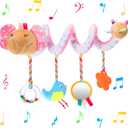 Civaner Newborn Car Seat Toys Stroller Toys for Baby 0-6 Months Infant Activity Spiral Plush Toys Hanging Car Seat Crib Toy for Boy Girls Spiral Hanging Plush Toy Baby Shower Thank You Gift(Delicate)