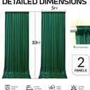 Hunter Green Satin Backdrop Curtains 2 Panels - Glitter Photo Drapes for Baby Shower, 10x10FT Shimmer Back Drop Cloth, Wrinkle Free for Birthday Party Prom Wedding Reception Stage