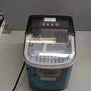 EUHOMY Countertop Ice Maker Machine with Handle, 26lbs Per Day, 9 Ice Cubes Ready in 6 Mins, Auto-Cleaning Portable Ice Maker with Basket and Scoop, for Home/Kitchen/Camping/RV (Silver) (11.57"D x 11.42"W x 8.74"H, Light Grey)