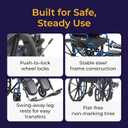 Drive Medical Blue Streak Lightweight Foldable Wheelchair - Enhanced Mobility Support - Durable Construction - Padded Comfort - Swing-Away Leg Rests - Desk Arms - Blue/Black - 18 Inch Seat