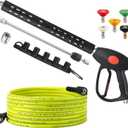 M MINGLE Pressure Washer Hose and Gun Kit, 25 FT Power Washer Hose with 5 Nozzle Tips and M22-14mm Fitting, Replacement for Ryobi, Simpson, Craftsman