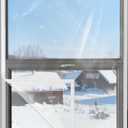 Ready-to-Install Plastic Window Insulation Film 39x63 (Fits 36x60 Windows), Reusable Clear Draft Protection Window Cover with Built-in Hook & Loop Edge, No Cutting or Messy Tape