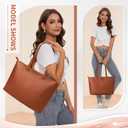 KALIDI Tote Bag Zipper Shoulder Bag Faux Leather Purses Satchel for Women Casual Handbag Work Dating College