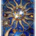 LUMARKE for iPhone 12 Pro Max Case Cute, Aesthetic Stained Glass Moon and Sun Royal Blue, Compatible with Magsafe, Trendy Fancy Cool Retro Western Protective Slim Silicone Phone Cover for Women Girls (Astral Mystique)
