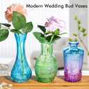 Colored Glass Bud Vase Set of 12,Small Vintage Bud Vases in Bulk,Mini Decor Vintage Vase for Centerpiece, Office, Garden, Home, Wedding Party