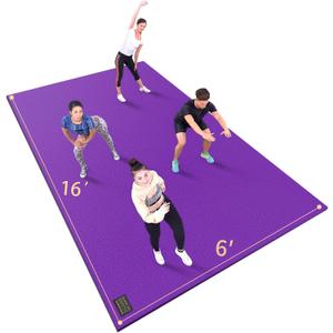 GXMMAT Extra Large Exercise Mat 16'x6'/12'x6'/10'x6'/8'x6'(7mm), High-Density Wide Workout Mats for Home Gym & Garage Flooring,Non-Slip Thick Cardio Mat for MMA,Weights,Fitness,Shoe-Friendly