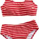 SOLY HUX Women's Striped Swimsuits Two Piece Bathing Suit Cute High Waisted Bikini Set, Size: Small