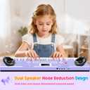 Piano Keyboard, 61 Key Upgrade Kids Pianos Music Toy with Light-up Keys & Pro Teaching Modes, Dual Speaker, 70 Demos,100 Tones, 100 Rhythms Perfect Christmas/Birthday Gift for Kids (Purple)