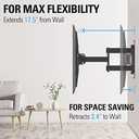 Mounting Dream TV Wall Mount for Most 32-65 Inch TV, Full Motion TV Mount with Dual Arms, Wall Mount Bracket with Swivel and Tilt, Fits 16", 18", 24" Studs, Max VESA 400x400mm, 99 LBS, MD2380-24K