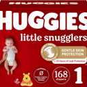 Huggies Size 1 Diapers, Little Snugglers Baby Diapers, Size 1 (8-14 lbs), 168 Count, Packaging May Vary