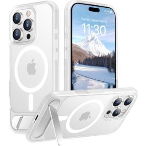 Magnetic Compatible with iPhone 16 Pro Case, [Built-in Invisible Kickstand][Compatible with MagSafe][Military Grade Shockproof] Slim Translucent Matte Phone Case for iPhone 16 Pro 6.3"