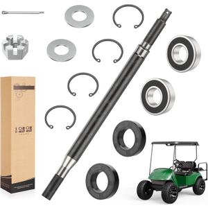 10L0L Golf Cart Driver/Passenger Side Rear Axle Shaft Sets with Bearing Seal Kit Fits EZGO TXT/Medalist Electric1994-2013, Replace OEM 20377G11 20377G12, 15112G1