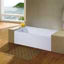 KINGSTON BRASS VTDE603122L 60-Inch Contemporary Alcove Acrylic Bathtub with Left Hand Drain and Overflow Holes, White