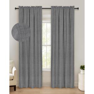 100% Blackout Shield Linen Blackout Curtains 84 Inches Long 2 Panels Set, Black Out Curtains for Bedroom, Thermal Insulated Rod Pocket Window Drapes Living Room, 50W X 84L