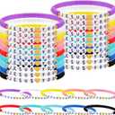 30 Pcs Jesus Loves You Bracelets Bulk Friendship Bracelets Clay Bead Christian Wristbands for Kids Religious Jesus Loves You Wristbands Christmas in July Sunday(Rainbow)