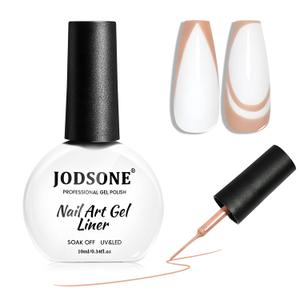 JODSONE Nude Swirl Nail Art Liner Gel Polish,10ml Classic Color 3D Nail Art Pens Effect Nail Print Design with Thin Brush for French Tips Manicure Painting DIY at Home - LB04