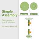 Acrylic Side Table, End Table Round Top with Solid Post for Living Room, Bedroom, Balcony, Easy Assembly (Pedestal, Green)