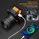 Rechargeable Headlamp, 50000 High Lumens. Super Bright with Motion Sensor, 5 Lighting Modes. IPX7 Waterproof, 90 Adjustable & zoomable, Ideal for Camping, Cycling and Running.