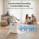 34Pint Dehumidifier for 2500Sq.Ft With 6.56Ft Drain Hose, for Basement | 6.56FT Drain Hose, Front Humidity Display, Quiet, Compression System, Removable Washable Filter, For basement, Home, Bedroom