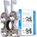 12-in-1 Universal Metal Aerator Wrench Key, Heavy-Duty Faucet Aerator Removal Tool for Sink Hidden/Threaded (TJ/TT/JR/STD) & Cut Edge/Round (M18/M20/M22/M24) Aerators, Polished Chrome Rustproof