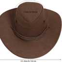 Unisex Faux Felt Cowboy Hats for Women and Men Western Hat Cowboy Sun Hat Wide Brim Cap Vintage Cowboy Costume (Brown)