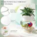 Geelin 1 Gallon Plastic Aquaponic Betta Fish Tank Aquaponic with Base and Top, Large Bowl Shatterproof Ecosystem Aquarium with Clear Clarity for Terrarium, Flower Vase Betta Fish Centerpiece Gifts